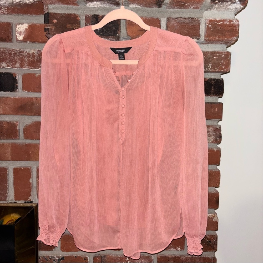 Simply Vera Vera Wang Coral Blouse and Tank Set 2 Piece Size XS